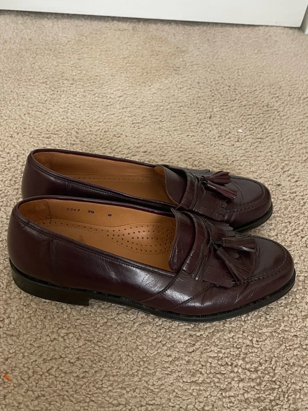 Men's Magnanni Dress Loafer 9341 Burgundy Tassels Kiltie Size 10 W Made in Spain